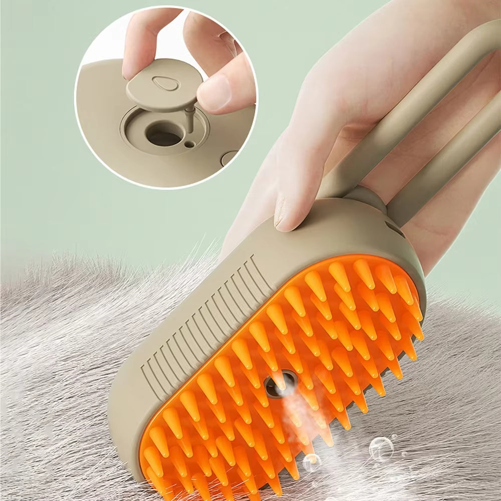 Steam Pet Comb Brush 3-in-1 Massager for Dogs & cats