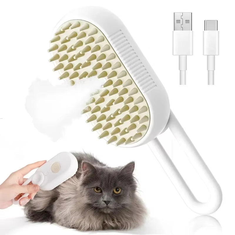 Steam Pet Comb Brush 3-in-1 Massager for Dogs & cats