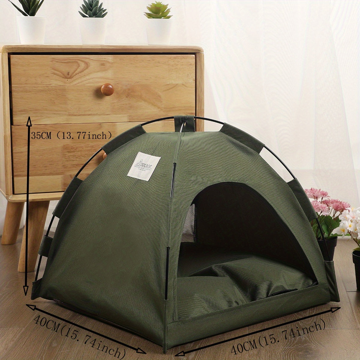 Pet Tent Bed With Removable Non-Slip Soft Pad