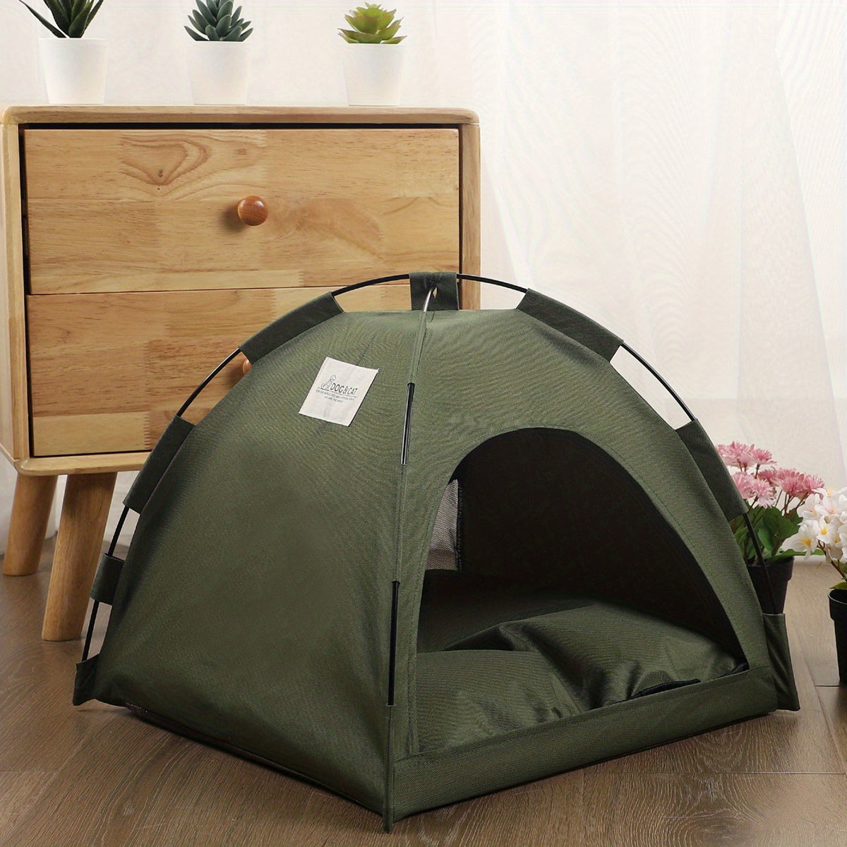 Pet Tent Bed With Removable Non-Slip Soft Pad