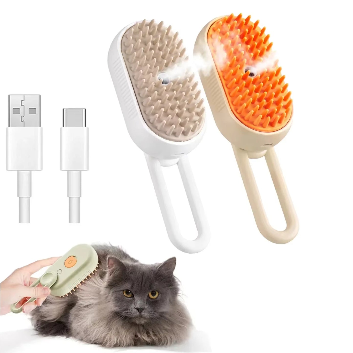 Steam Pet Comb Brush 3-in-1 Massager for Dogs & cats