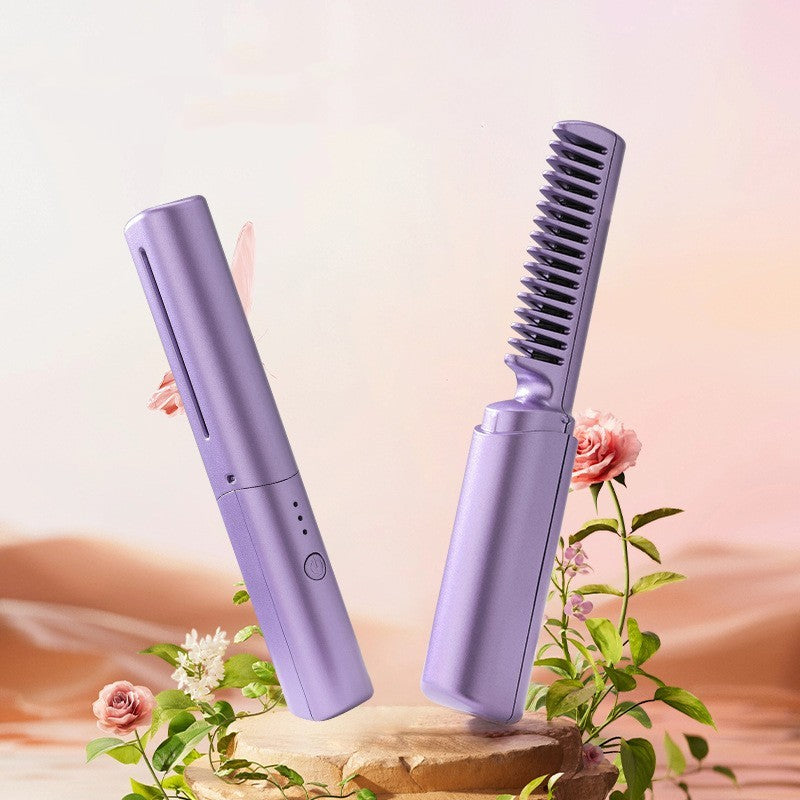Professional Wireless Hair Straightener & Curling Brush (Hair Styling Tools)