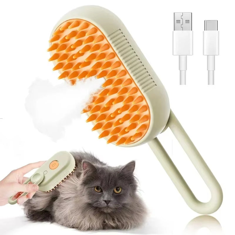 Steam Pet Comb Brush 3-in-1 Massager for Dogs & cats
