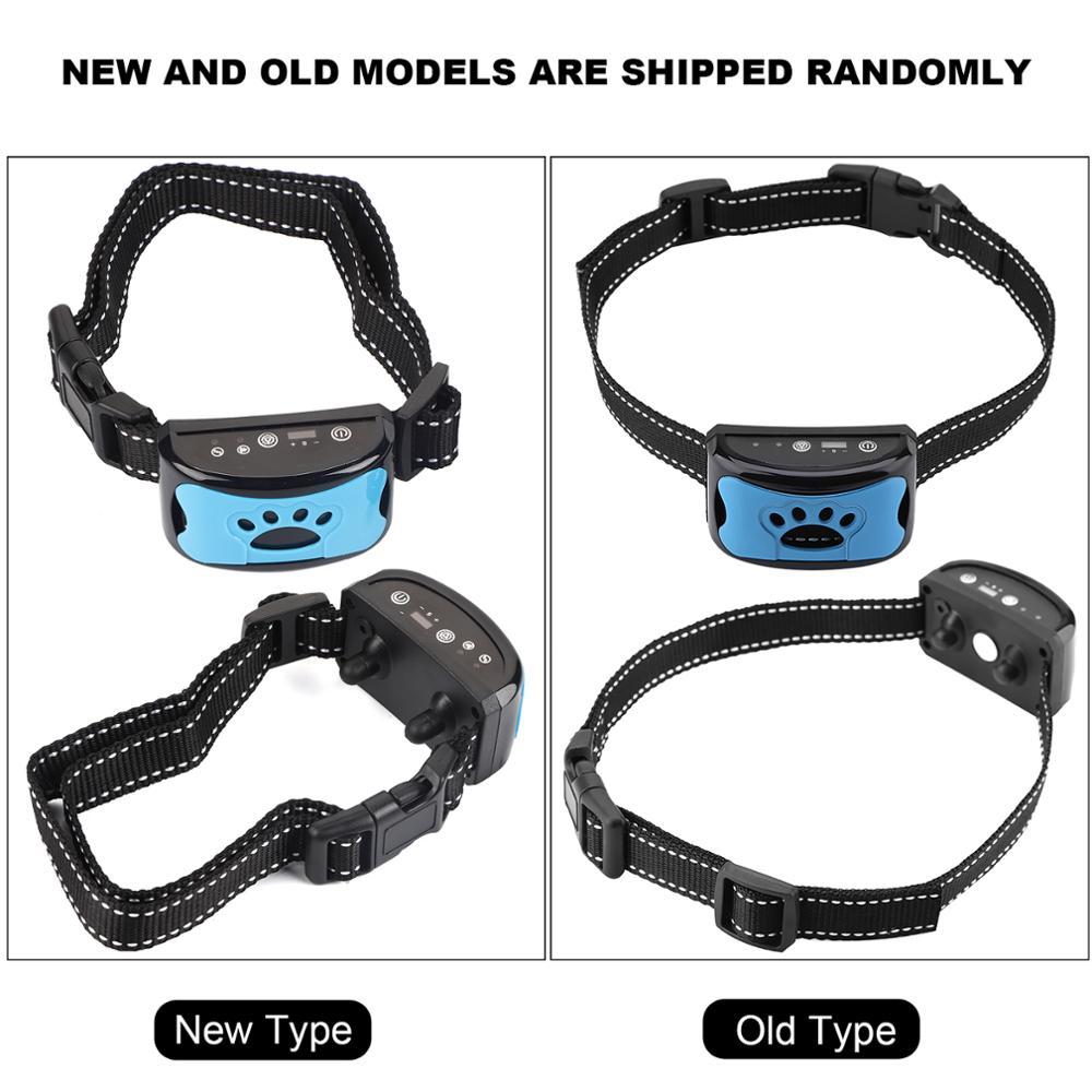 Rechargeable waterproof dog collar in blue color made of ABS and nylon webbing