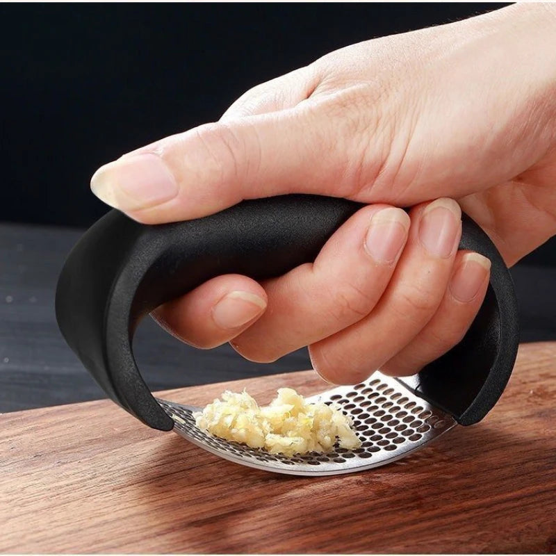 stainless steel garlic press and grinder