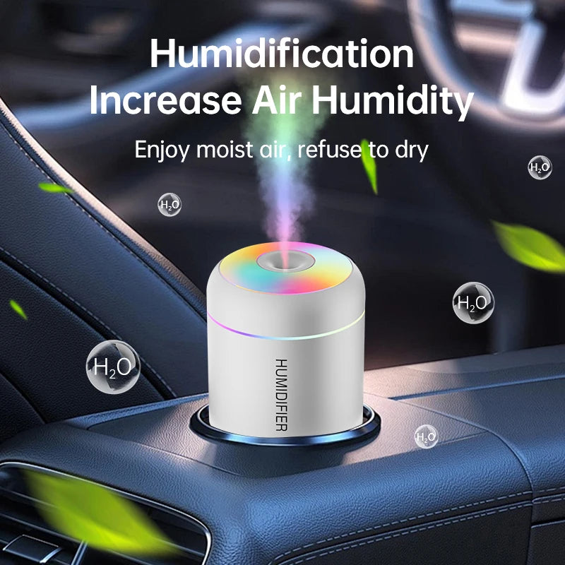 Compact ultrasonic air humidifier with mist output for bedroom and office use