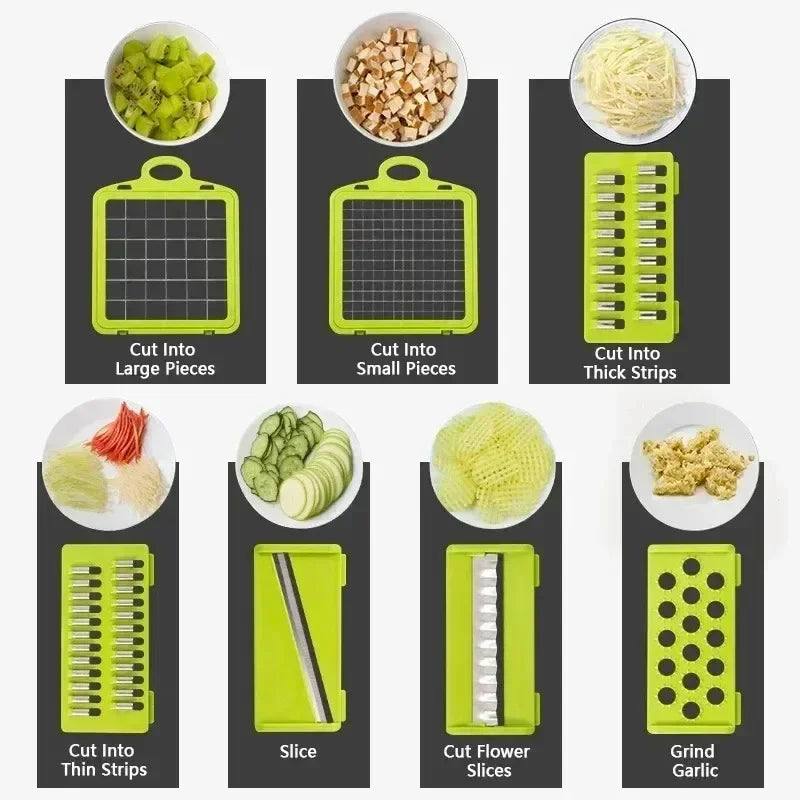 14/16-in-1 multifunctional vegetable slicer and onion chopper kitchen tool