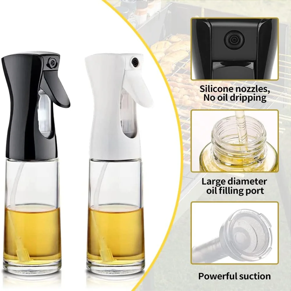 Oil Spray for Cooking—Oil Dispenser Mist Sprayer Bottle for kitchen Accessories
