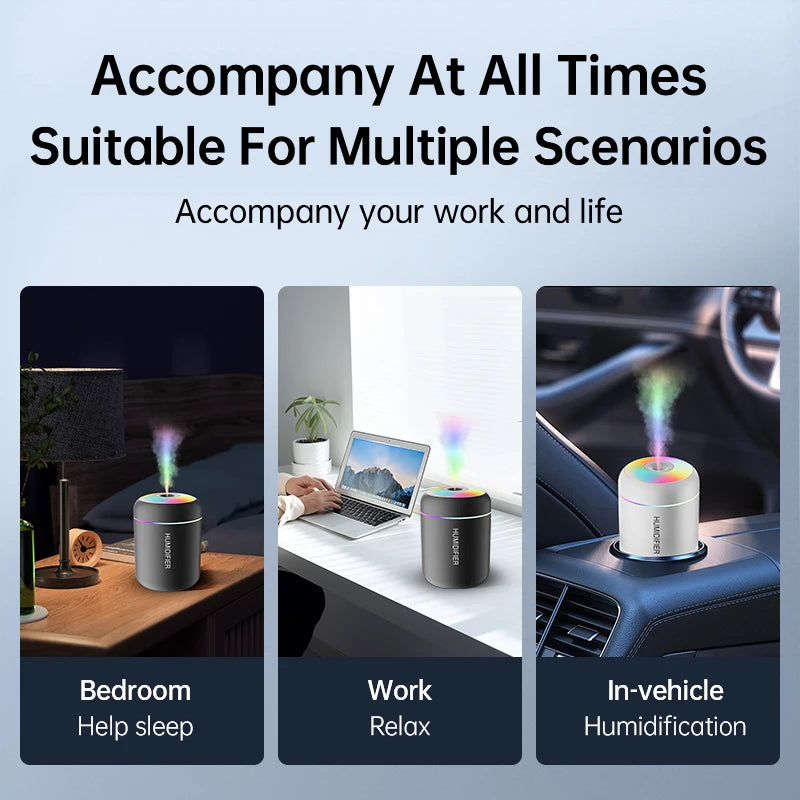 Mini air humidifier, USB aroma diffuser, Essential oil diffuser