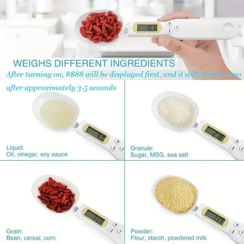 Mini Weight Measure Spoon with Digital Food Scale 0.1-500g