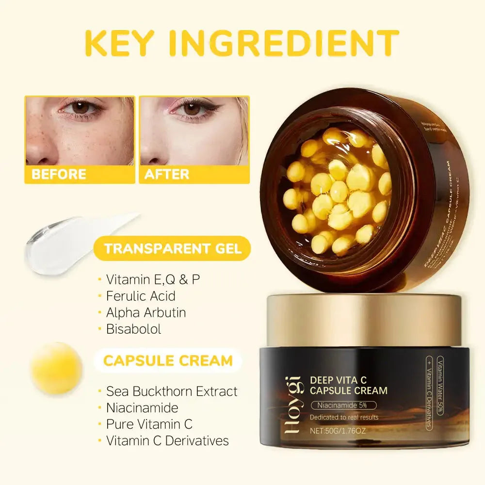 Deep Vita C Capsule Cream Face Moisturizer Gel with Collagen & Niacinamide