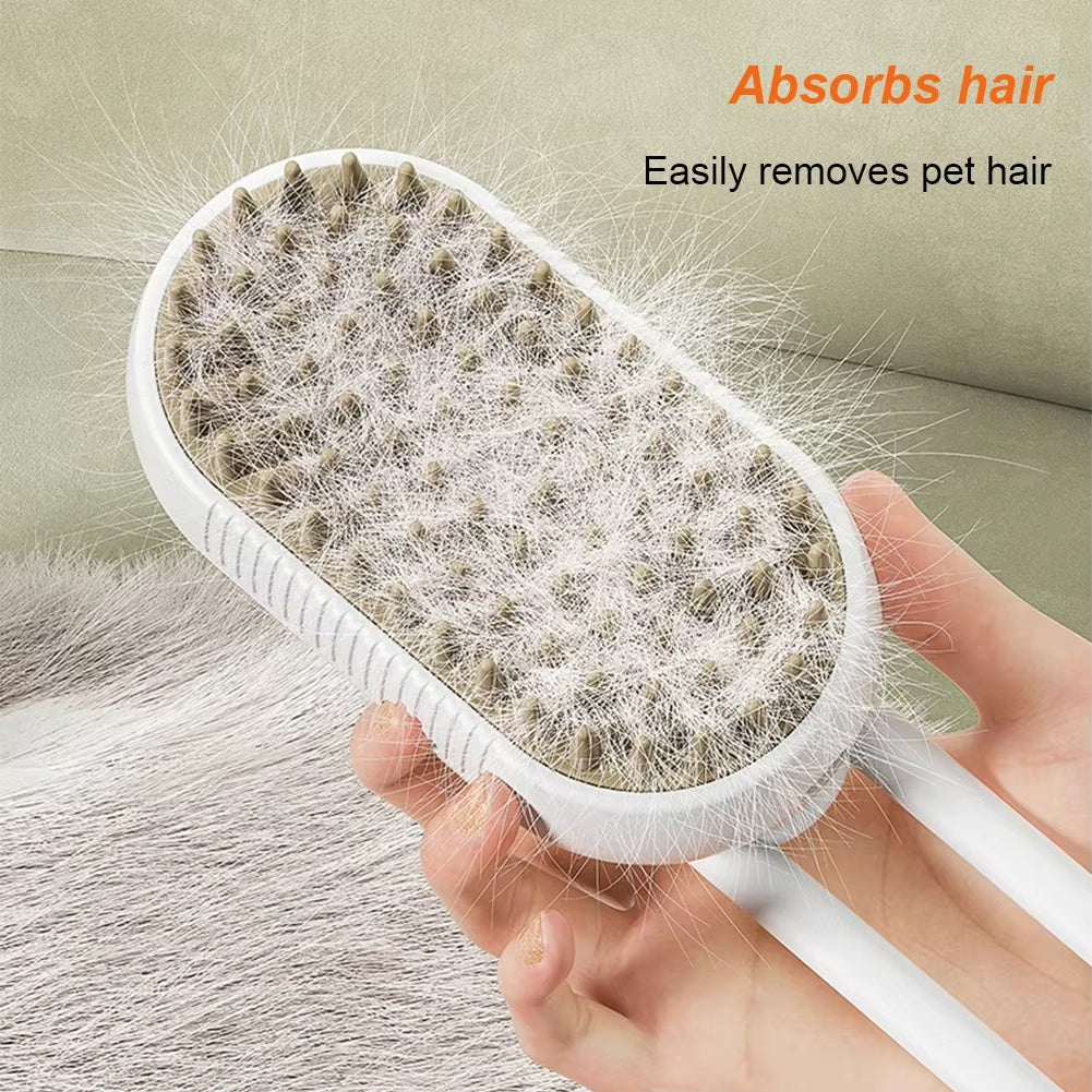 Steam Pet Comb Brush 3-in-1 Massager for Dogs & cats