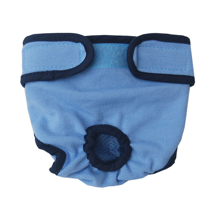 Female dog diapers available in pink, black, blue, and purple