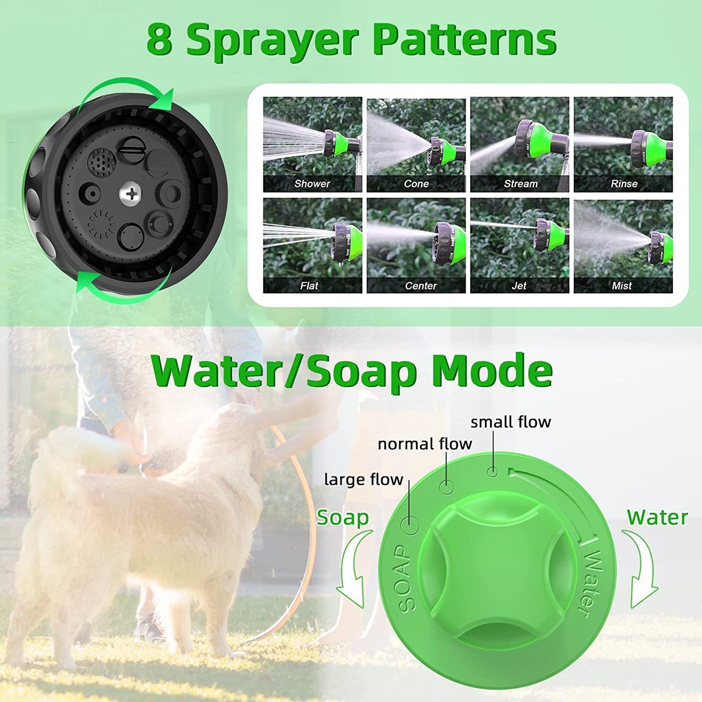 High-Pressure Pet Shower Sprayer Dog Shower Brush And Pet Grooming Comb For Watering