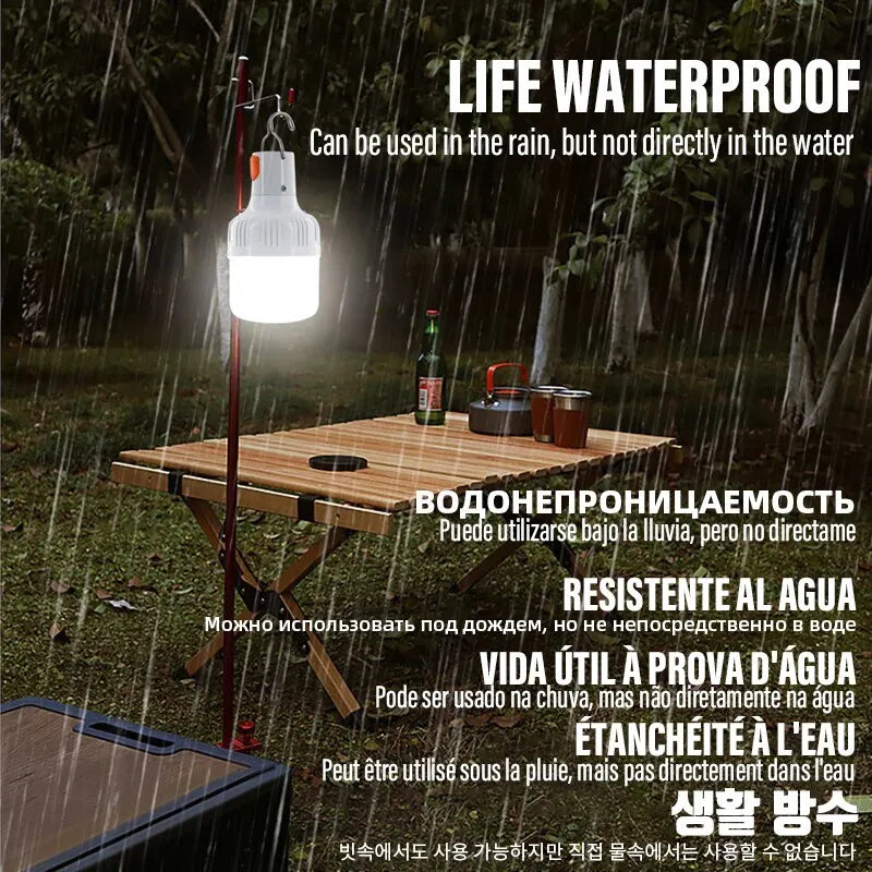 Portable LED emergency lantern, compact and rechargeable for outdoor use