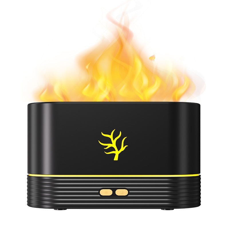 Flame humidifier with 2–8 hour smart timing for home, office, or bedroom use