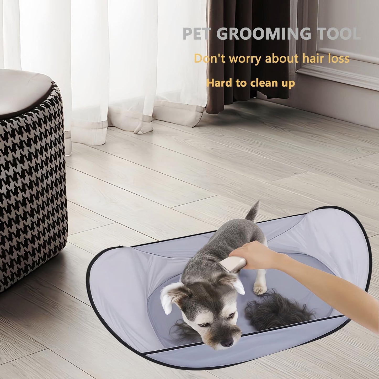 Easy Dog And Cat Hair Catcher Tent - Waterproof Adjustable For Easy Trimming And Shaving Pet Grooming