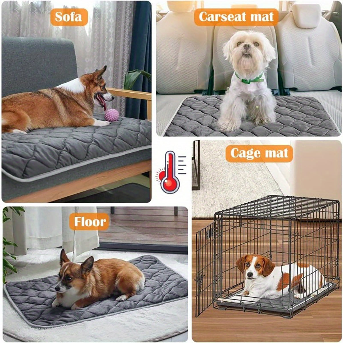 Extra Warm Thermal Pet Pad, Self-Heating Matt for outdoor & Indoor
