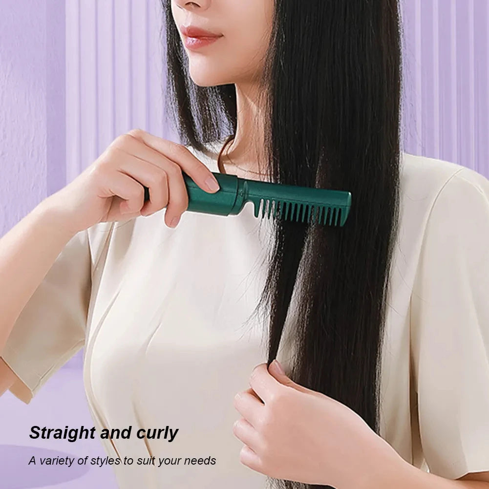 Professional Wireless Hair Straightener & Curling Brush (Hair Styling Tools)