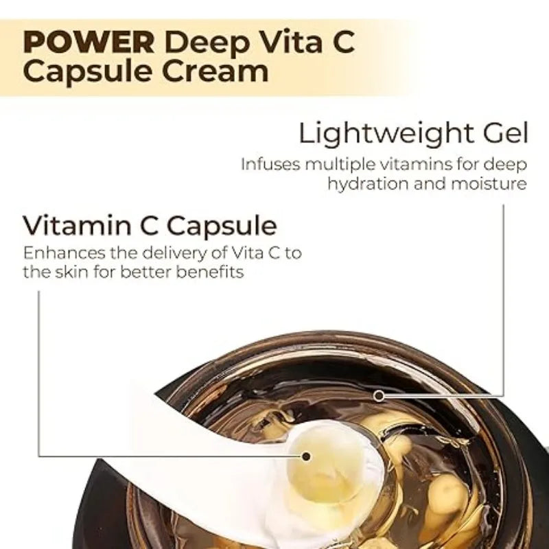 Deep Vita C Capsule Cream Face Moisturizer Gel with Collagen & Niacinamide