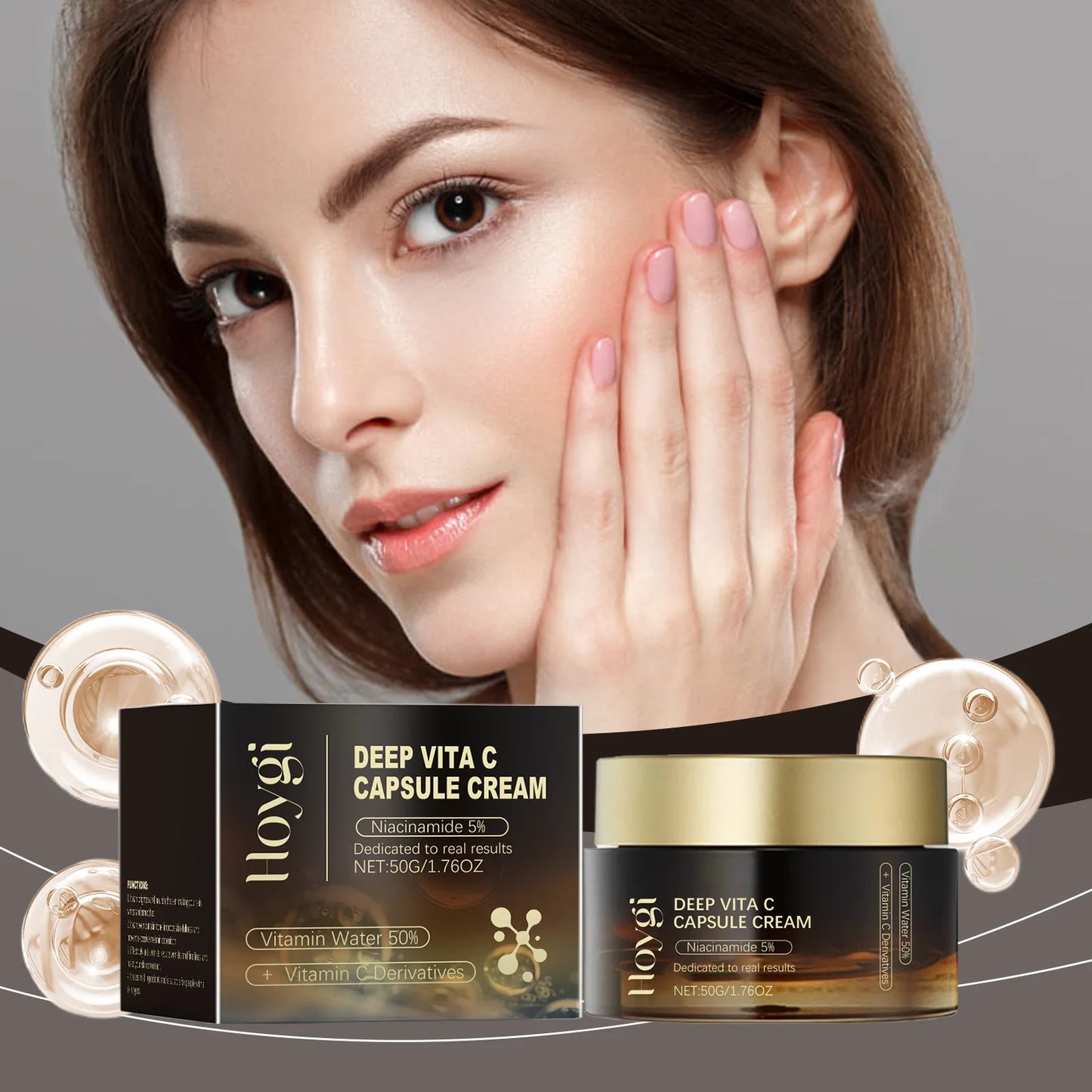 Deep Vita C Capsule Cream Face Moisturizer Gel with Collagen & Niacinamide