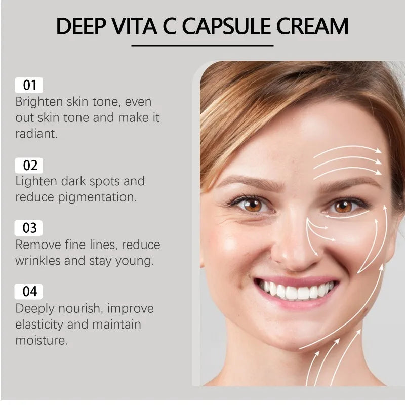 Deep Vita C Capsule Cream Face Moisturizer Gel with Collagen & Niacinamide
